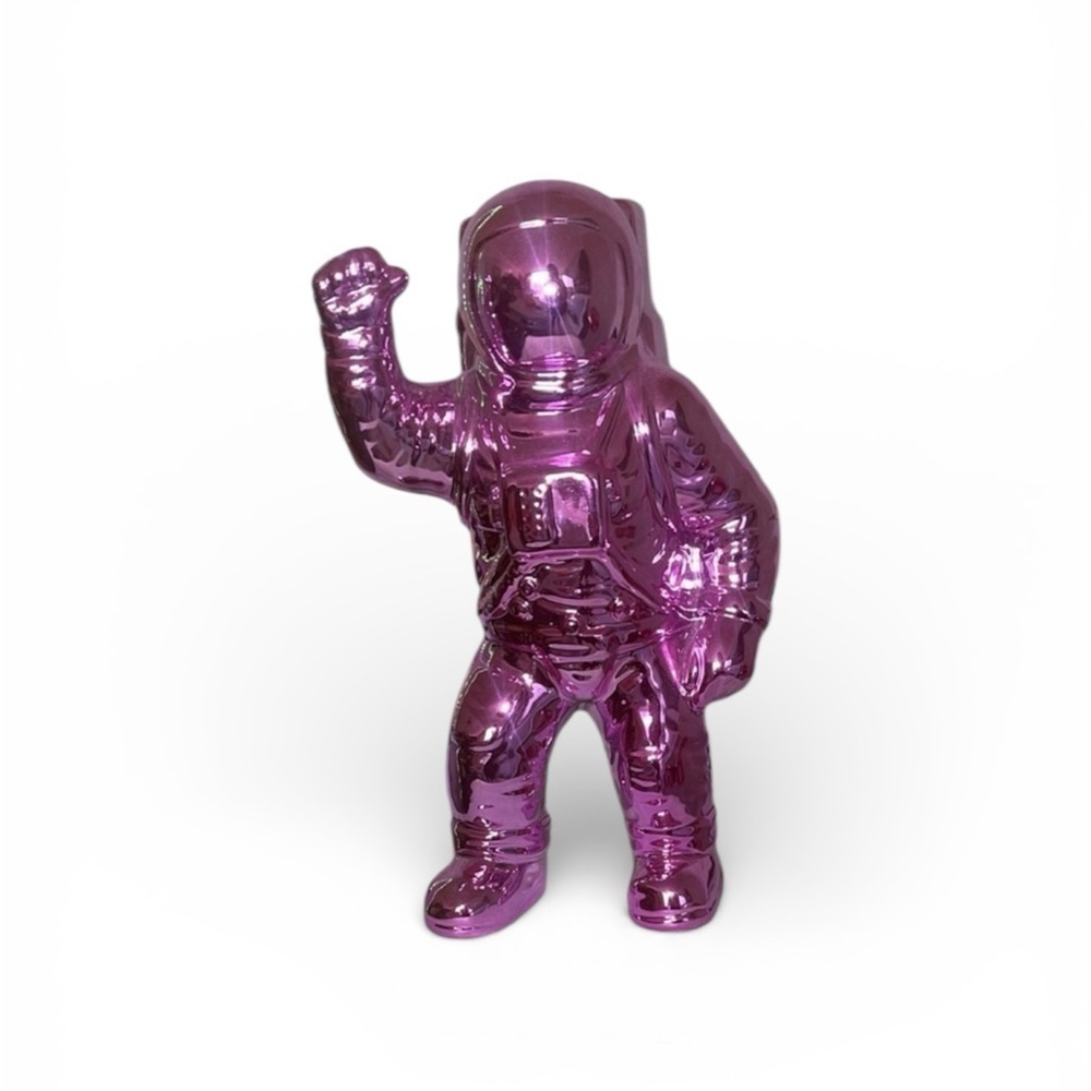 Pink Astronaut Figurine made of ceramic and metallic paint NWOT